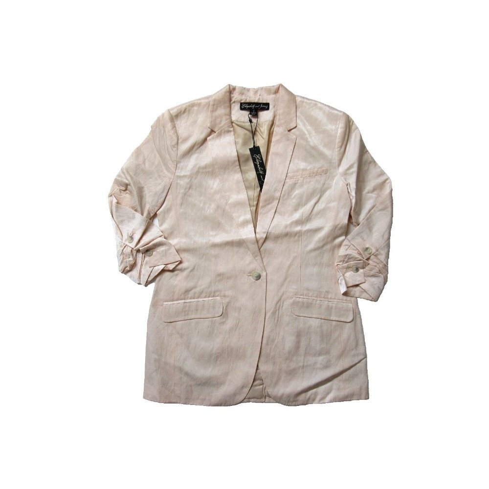 NWT Elizabeth & James Rumpled Jamie Blazer in Metallic Shine Petal Pink 0 $495